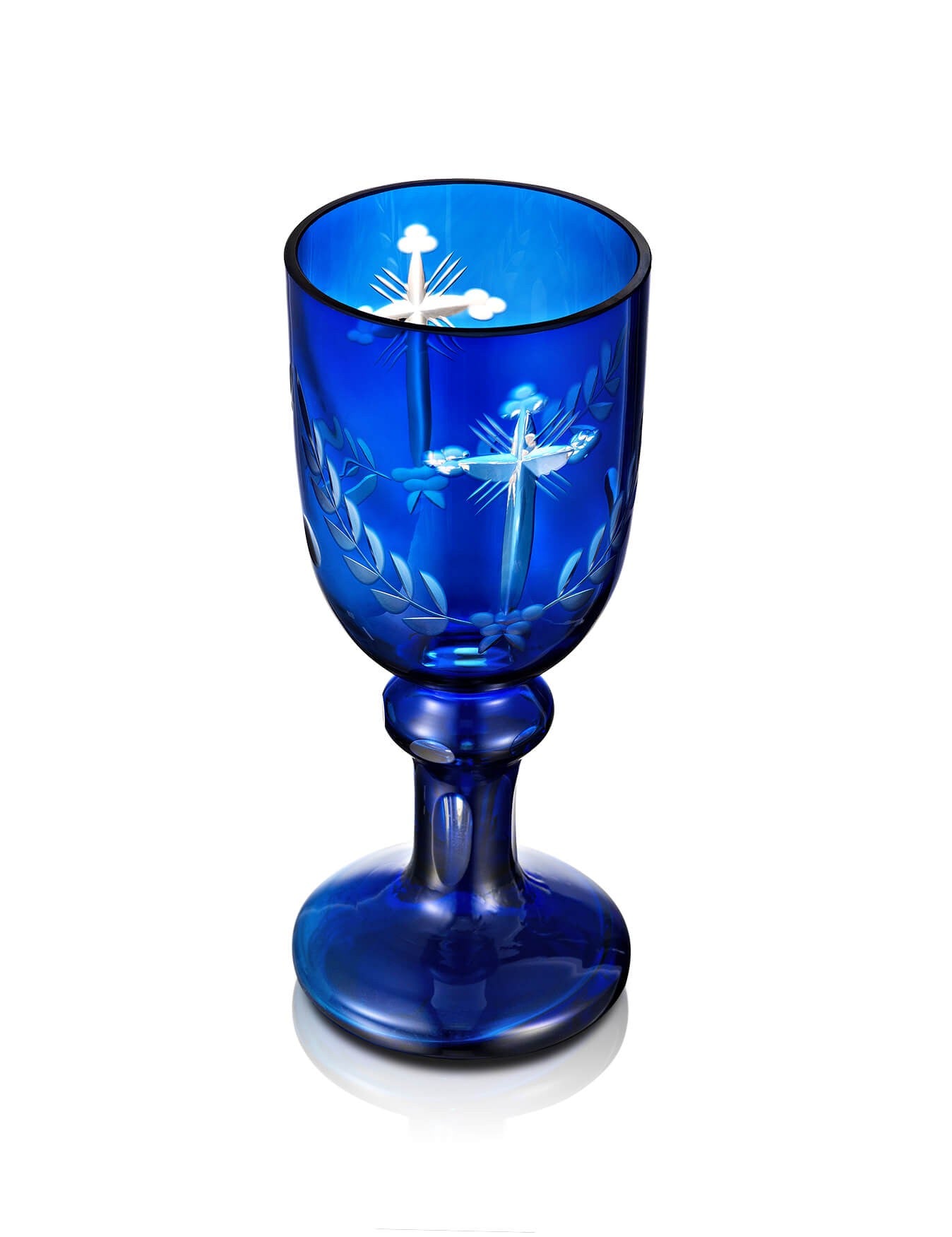 Romanian blue vigil lamp Chalice – detail view | TheHolyArt