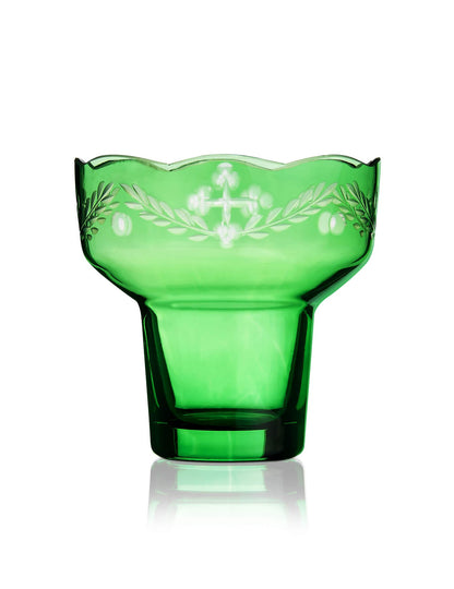Romanian green vigil lamp For Vigil Lamp design – front view | TheHolyArt
