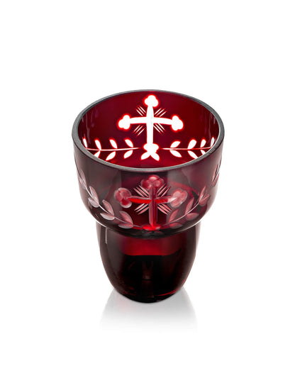 Romanian red vigil lamp Red Oval – detail view | TheHolyArt
