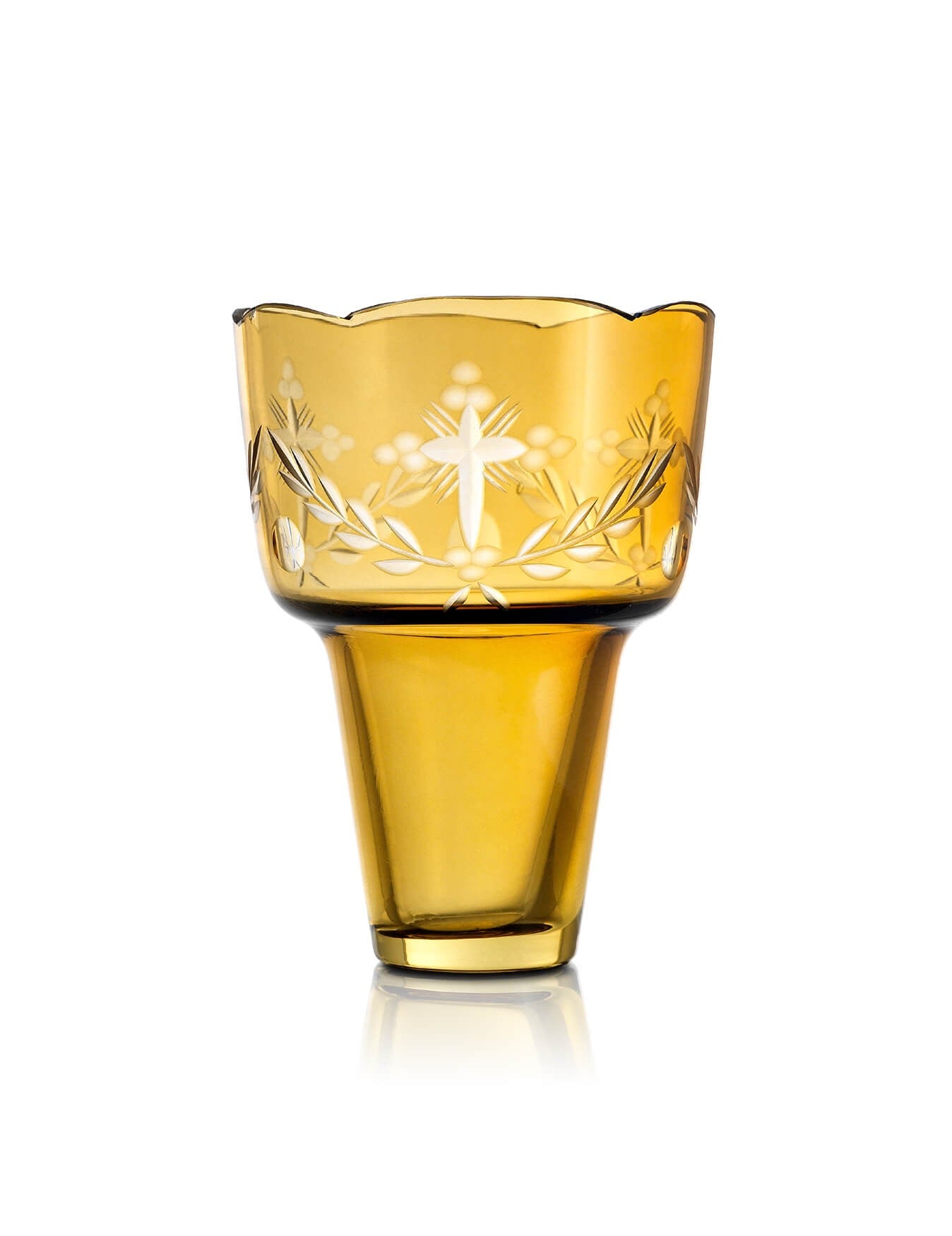Romanian vigil lamp Honey Cut-out design – front view | TheHolyArt