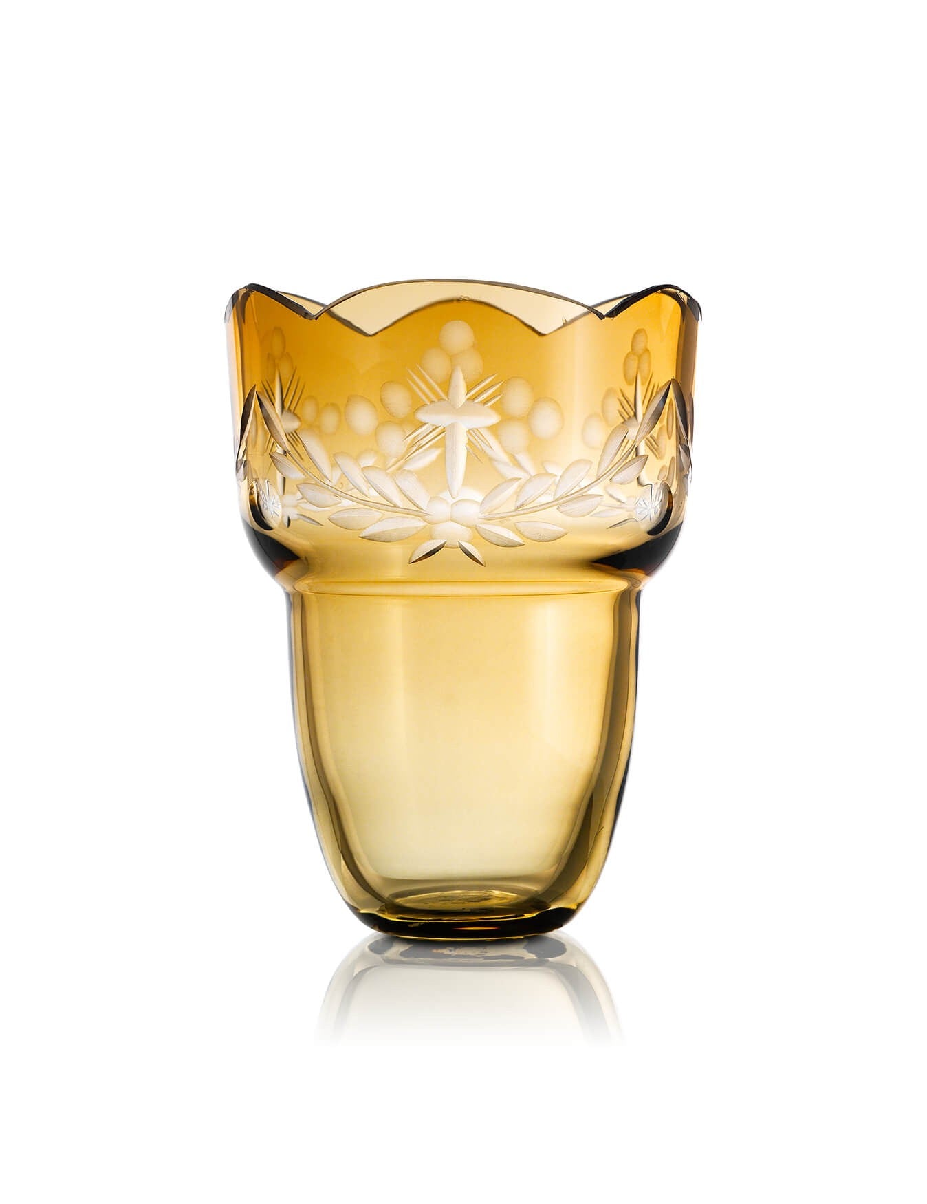 Romanian vigil lamp Honey Oval design – front view | TheHolyArt