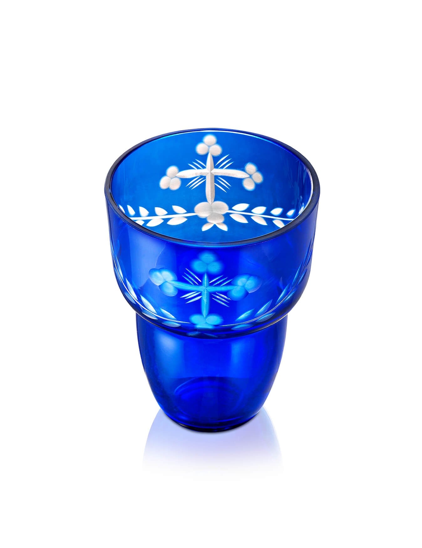 Romanian blue vigil lamp Blue Oval – detail view | TheHolyArt