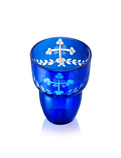 Romanian blue vigil lamp Blue Oval – detail view | TheHolyArt