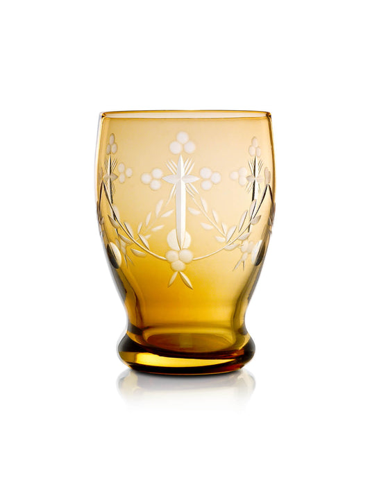 Romanian vigil lamp Glass Cup design – front view | TheHolyArt