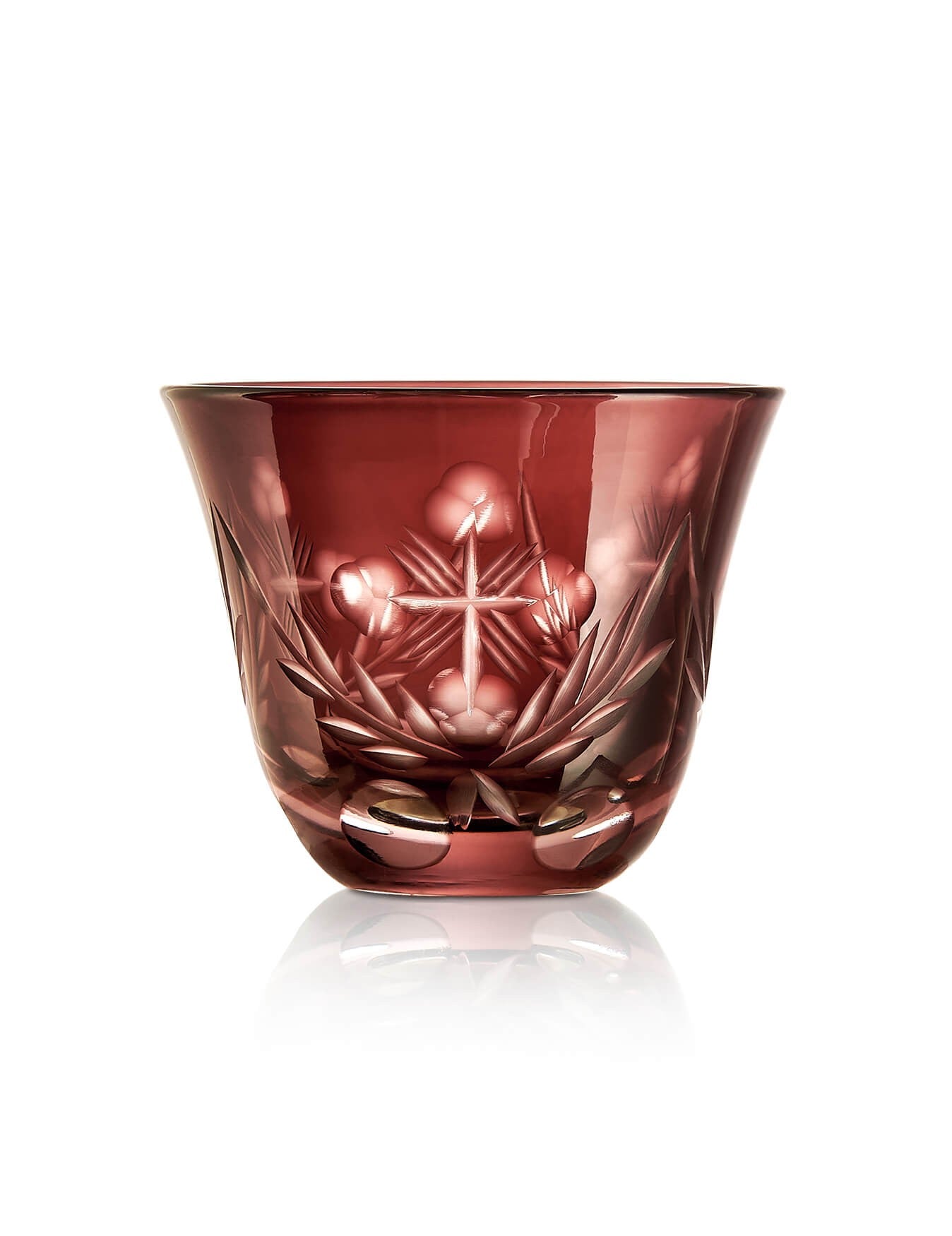 Romanian brown vigil lamp Engraved design – front view | TheHolyArt