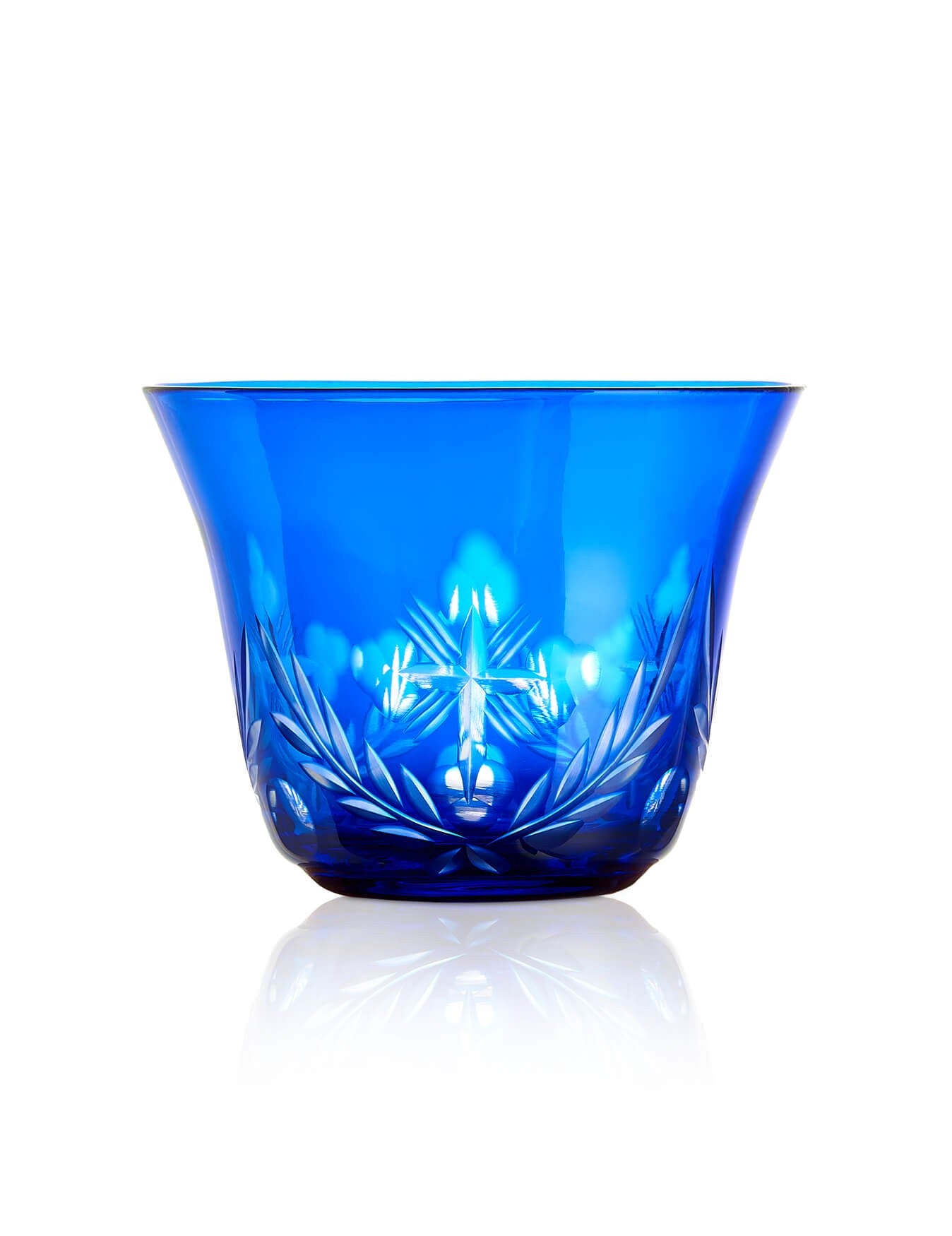 Romanian blue vigil lamp Engraved design – front view | TheHolyArt