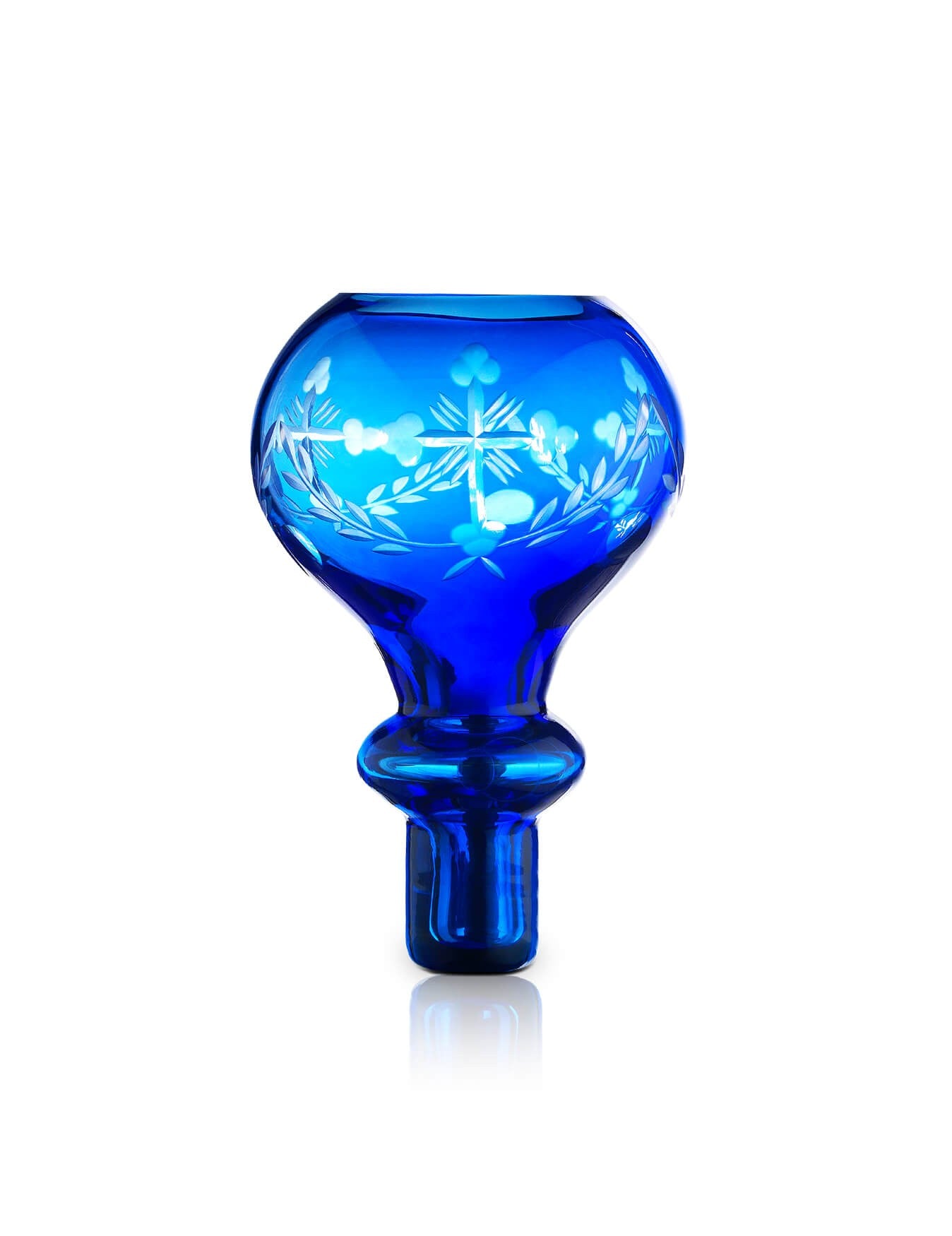 Romanian blue vigil lamp – front view | TheHolyArt