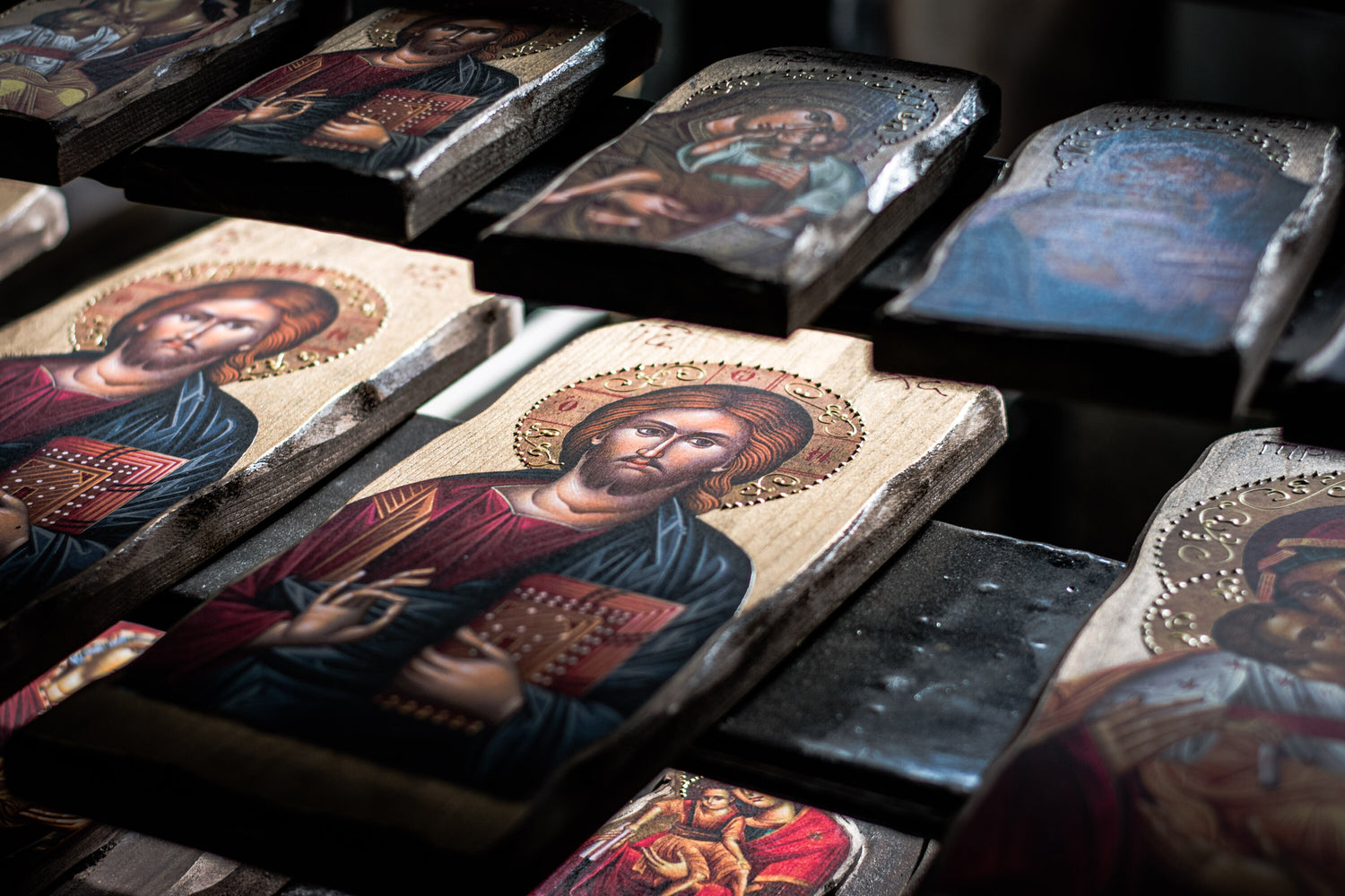 orthodox catholic handmade religious wooden greek icons