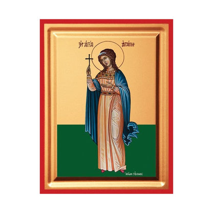 Saint Agape Serigraphy Icon - Carved Wood