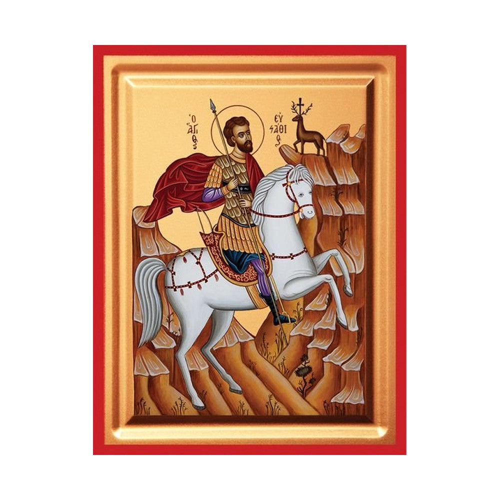 Saint Eustathios Serigraphy Icon - Carved Wood