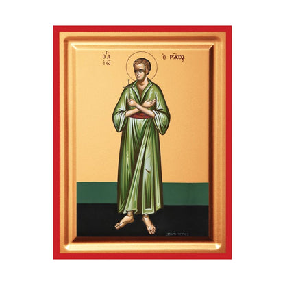 Saint John the Russian Serigraphy Icon - Carved Wood