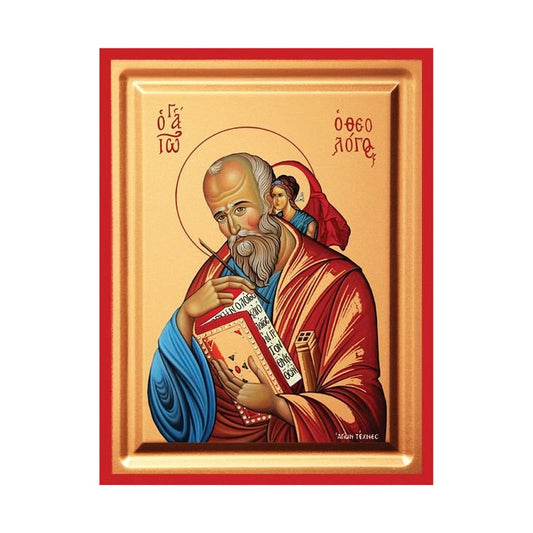 Saint John the Theologian Serigraphy Icon - Carved Wood
