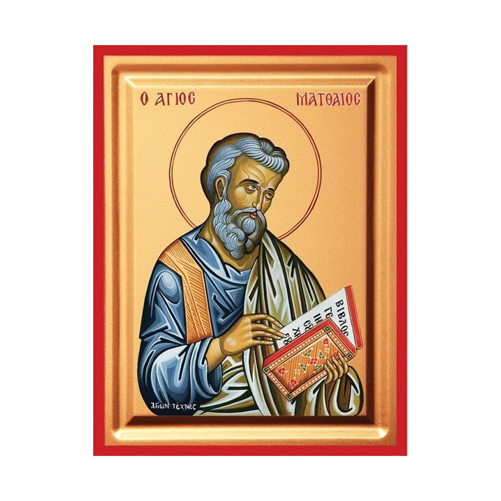 Saint Matthew the Evangelist Serigraphy Icon - Carved Wood