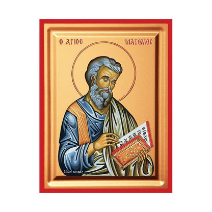 Saint Matthew the Evangelist Serigraphy Icon - Carved Wood