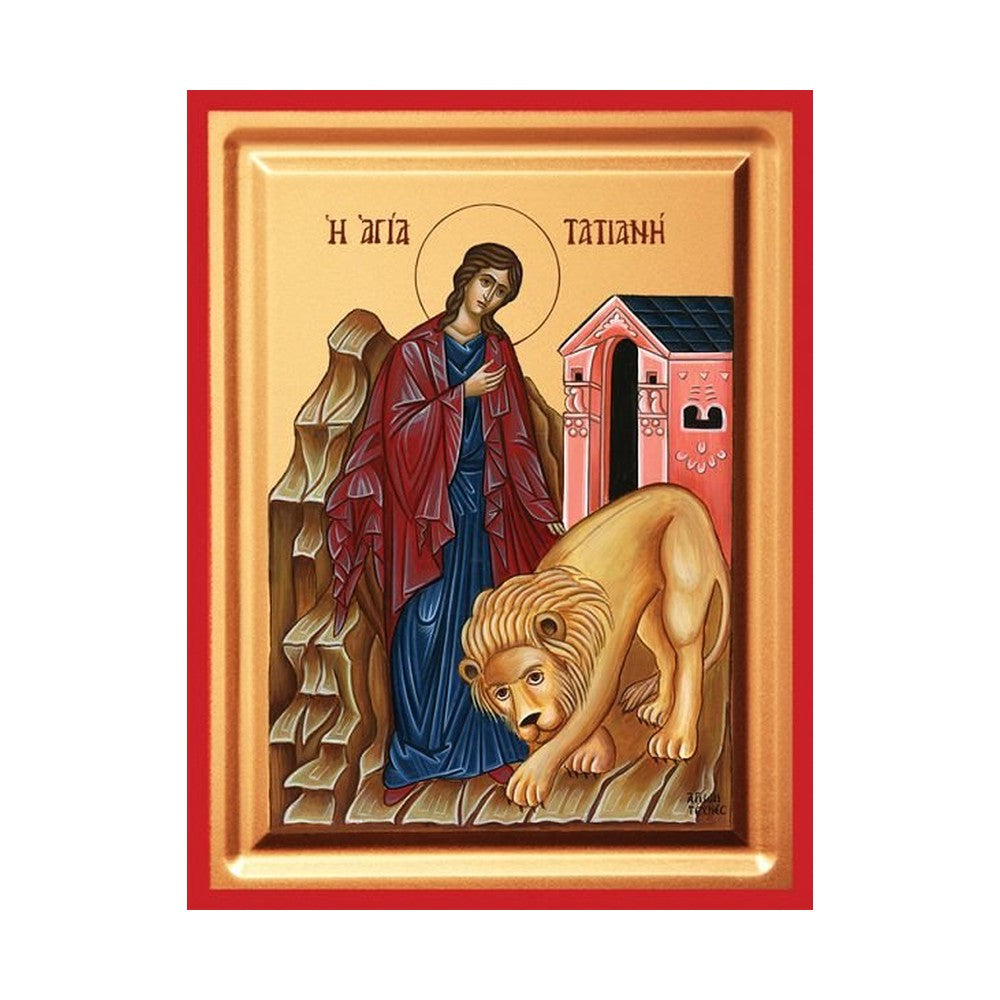 Saint Tatiana Serigraphy Icon - Carved Wood