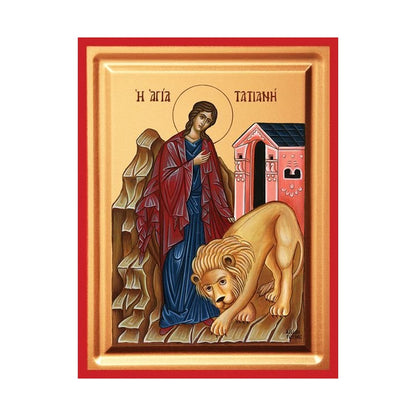 Saint Tatiana Serigraphy Icon - Carved Wood