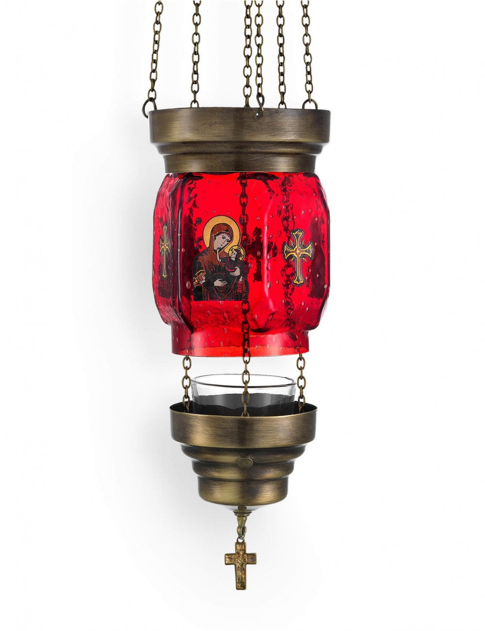 Orthodox Sliding Vigil Lamp with the Virgin Mary - TheHolyArt
