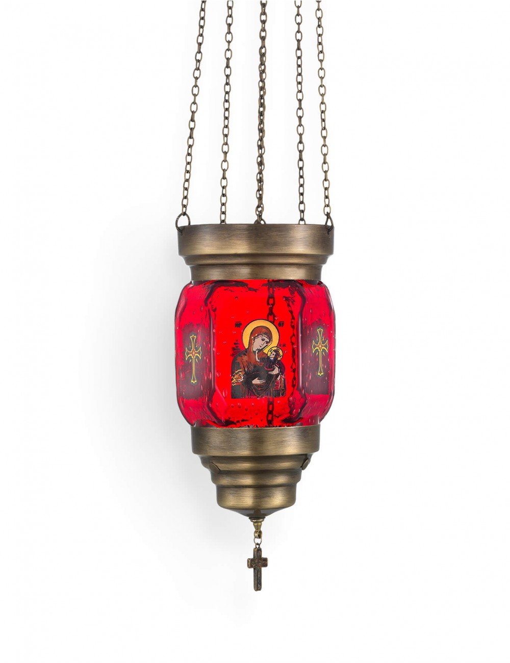 Orthodox Sliding Vigil Lamp with the Virgin Mary - TheHolyArt