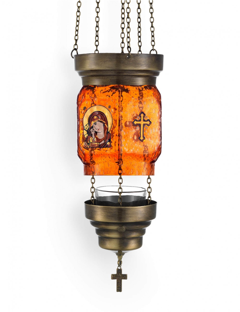 Orthodox Sliding Vigil Lamp with the Virgin Mary - TheHolyArt