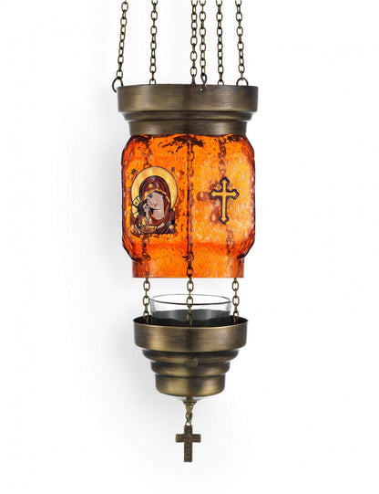 Orthodox Sliding Vigil Lamp with the Virgin Mary - TheHolyArt