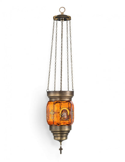 Orthodox Sliding Vigil Lamp with the Virgin Mary - TheHolyArt