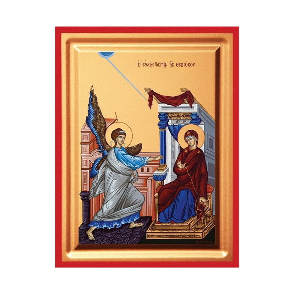 The Annunciation of the Theotokos Serigraphy Icon - Carved Wood