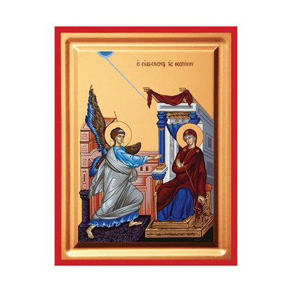 The Annunciation of the Theotokos Serigraphy Icon - Carved Wood