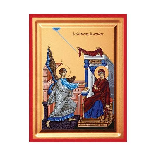 The Annunciation of the Theotokos Serigraphy Icon - Carved Wood