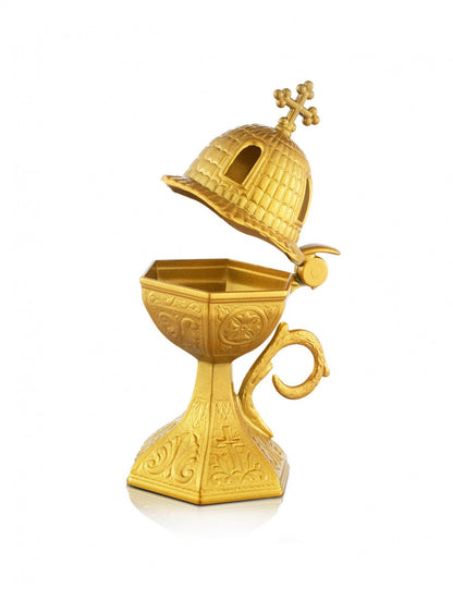 Orthodox Censer with Church Shaped Lid - TheHolyArt