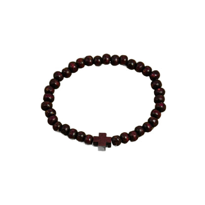 Traditional Catholic Rosary Bracelet with Blessed Rosary wooden and acrylic beads, Christian Prayer Rope with Blessing Cross, Catholic Gift - Catholic Icon