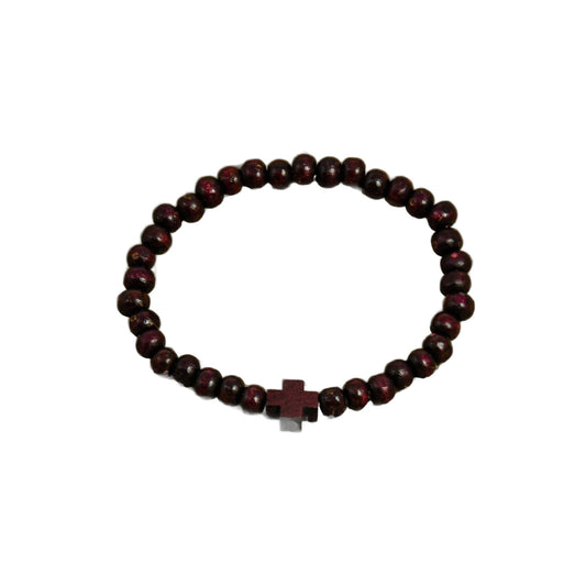 Traditional Catholic Rosary Bracelet with Blessed Rosary wooden and acrylic beads, Christian Prayer Rope with Blessing Cross, Catholic Gift - Catholic Icon