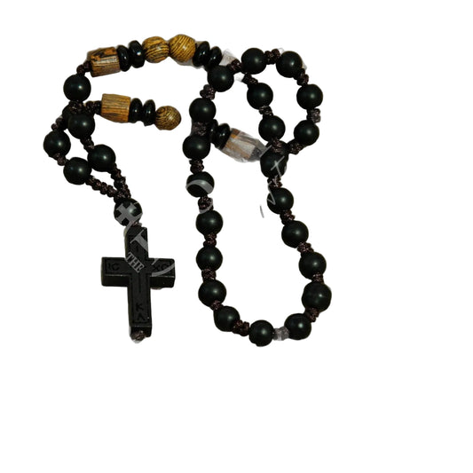 Traditional Catholic Rosary Bracelet with Blessed Rosary wooden and acrylic beads, Christian Prayer Rope with Blessing Cross, Catholic Gift