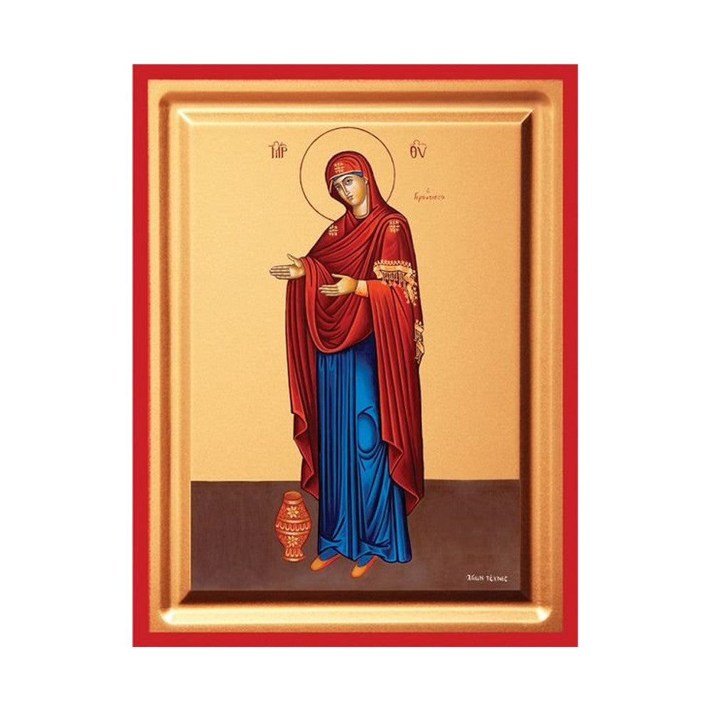 Virgin Mary Gerontissa Serigraphy Icon - Carved Wood