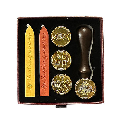 Greek Orthodox wax sealing set with seal stamp and spoon - TheHolyArt