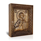 Jesus Christ icon Pantocrator, Handmade Hand Carved Wooden Greek Orthodox icon of our Lord, Byzantine art wall hanging on wood plaque religious icon home decor TheHolyArt