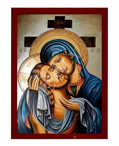 Humiliation of Jesus Christ icon, Handmade Greek Orthodox icon of Extreme Humility, Byzantine art wall hanging wood plaque, religious gift - TheHolyArt