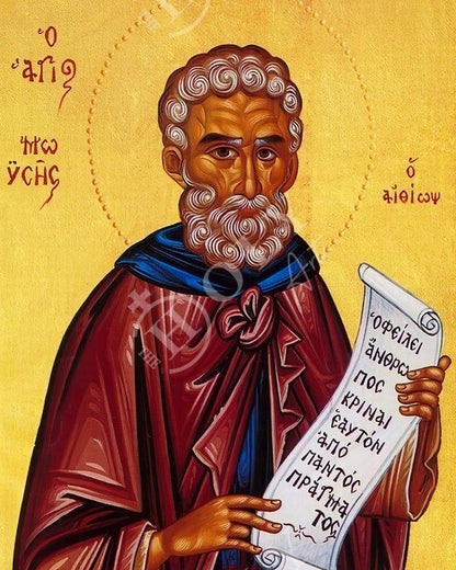 Saint Moses icon, Handmade Greek Orthodox icon of Saint Moses the Black / Strong, Byzantine art wall hanging on wood plaque icon, religious decor - TheHolyArt