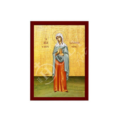 Saint Susanna icon, Handmade Christian Greek Orthodox icon of St Susanna, Byzantine art wall hanging icon on wood plaque, religious gift - TheHolyArt