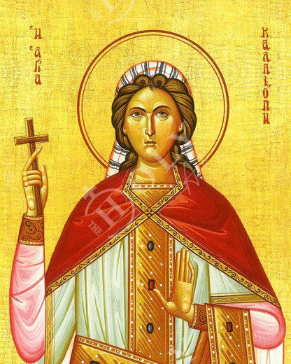 Saint Calliope icon, Handmade Greek Orthodox icon St Kalliopi, Byzantine art wall hanging wood plaque icon, religious gift - TheHolyArt