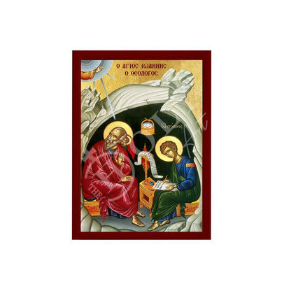 Saint John Evangelist icon, Handmade Greek Orthodox icon St John the Theologian, Apostle John Byzantine art wall hanging wood plaque - TheHolyArt