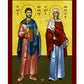 Saints Adrian & Natalia icon, Handmade Greek Orthodox icon of St Adrian and Natalia, Byzantine art wall hanging wood plaque, religious gift TheHolyArt