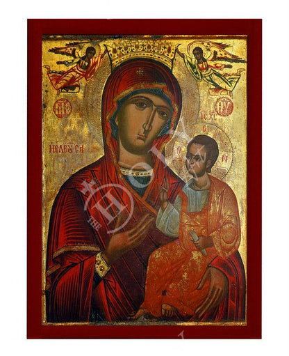 Virgin Mary icon Panagia Eleousa, Handmade Greek Orthodox Icon, Mother of God Byzantine art, Theotokos wall hanging wood plaque - TheHolyArt