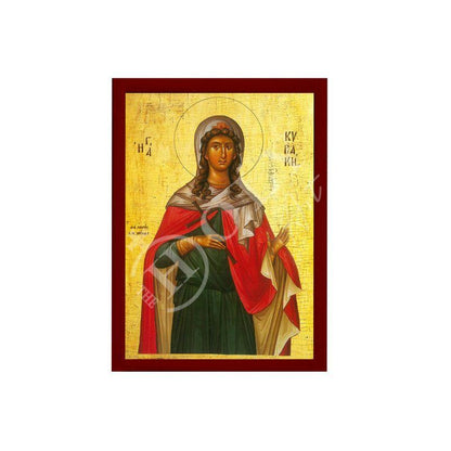 Saint Kyriaki icon, Handmade Greek Orthodox icon St Kyriaki, Byzantine art wall hanging on wood plaque icon, religious gift - TheHolyArt