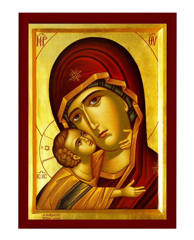 Virgin Mary icon Panagia Portrait, Greek Christian Orthodox Icon, Mother of God Byzantine art, Theotokos handmade wall hanging wood plaque TheHolyArt