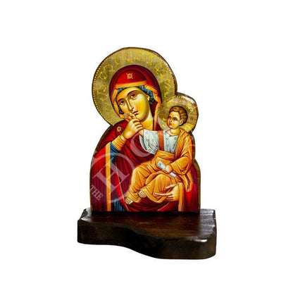Christian Iconostasis with Holy Virgin Mary 30x22cm, Handmade Orthodox shrine of Our Lady, Byzantine altar wall hanging wood plaque - TheHolyArt