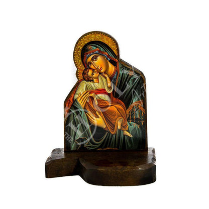 Christian Iconostasis with Holy Virgin Mary 30x22cm, Handmade Orthodox shrine of Our Lady, Byzantine altar wall hanging wood plaque - TheHolyArt