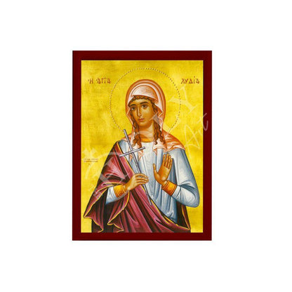 Saint Lydia icon, Handmade Greek Orthodox icon of St Lydia, Byzantine art wall hanging icon wood plaque, religious gift - TheHolyArt