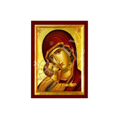 Virgin Mary icon Panagia Portrait, Greek Christian Orthodox Icon, Mother of God Byzantine art, Theotokos handmade wall hanging wood plaque - TheHolyArt