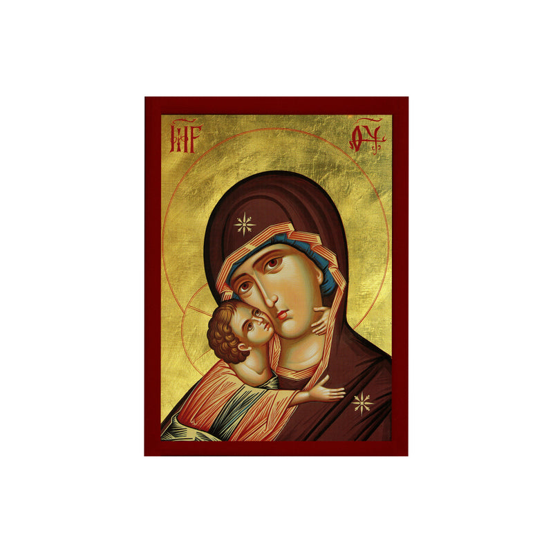 Virgin Mary icon Panagia Portrait, Greek Christian Orthodox Icon, Mother of God Byzantine art, Theotokos handmade wall hanging wood plaque TheHolyArt