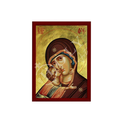 Virgin Mary icon Panagia Portrait, Greek Christian Orthodox Icon, Mother of God Byzantine art, Theotokos handmade wall hanging wood plaque - TheHolyArt